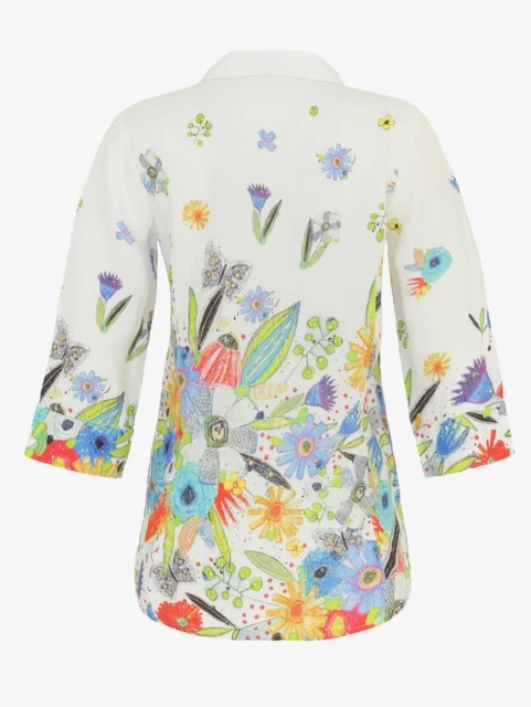 Dolcezza Linen Blouse "New Bouquet Coming Soon" (24762) 4 Dolcezza Linen Blouse "New Bouquet Coming Soon" (24762) - Image 2