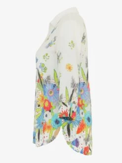 Dolcezza Linen Blouse "New Bouquet Coming Soon" (24762) 10 Dolcezza Linen Blouse "New Bouquet Coming Soon" (24762) -Fashion Clothing Line Store 24762 as side