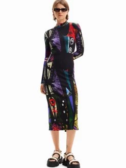 Desigual By C. Lacroix Midi Dress "Malaga Lacroix" 9 Desigual By C. Lacroix Midi Dress "Malaga Lacroix" -Fashion Clothing Line Store 24SWVK48 2000 4