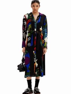 Desigual By C. Lacroix Midi Shirt Dress "Dream-Lacroix" 11 Desigual By C. Lacroix Midi Shirt Dress "Dream-Lacroix" -Fashion Clothing Line Store 24SWVW72 2000 Desigua lM. Christian Lacroix midi shirt dress