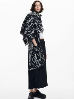 Desigual Reversible Shawl "Faces" (One Size) 7 Desigual Reversible Shawl "Faces" (One Size) -Fashion Clothing Line Store 24WAIA19 2000 Desigual Long Scarf Shawl Faces