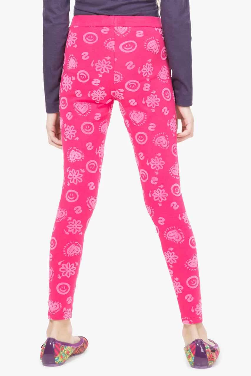 Desigual Girls Leggings "Cross" Fuschia Rose 4 Desigual Girls Leggings "Cross" Fuschia Rose - Image 2
