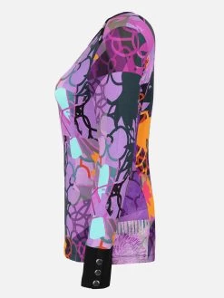 Dolcezza Top "Digital Geometry Mauve" (72620) 7 Dolcezza Top "Digital Geometry Mauve" (72620) -Fashion Clothing Line Store 72620 side