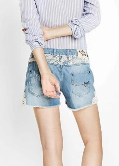 Desigual Denim Shorts "Light Wash" 7 Desigual Denim Shorts "Light Wash" -Fashion Clothing Line Store 72D2JD3 5007 Desigual Denim Shorts Light Wash back