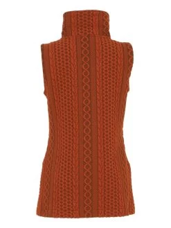 Dolcezza Vest "Colorful Sporty Chic" (74201) - 2 Colours 16 Dolcezza Vest "Colorful Sporty Chic" (74201) - 2 Colours -Fashion Clothing Line Store 74201 rust back Dolcezza Colorful Sporty Chic Knit Vest