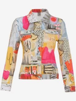 Dolcezza Bomber Jacket "Totem" (74637) 10 Dolcezza Bomber Jacket "Totem" (74637) -Fashion Clothing Line Store 74637 Dolcezza Art Bomber Knit Jacket Totem