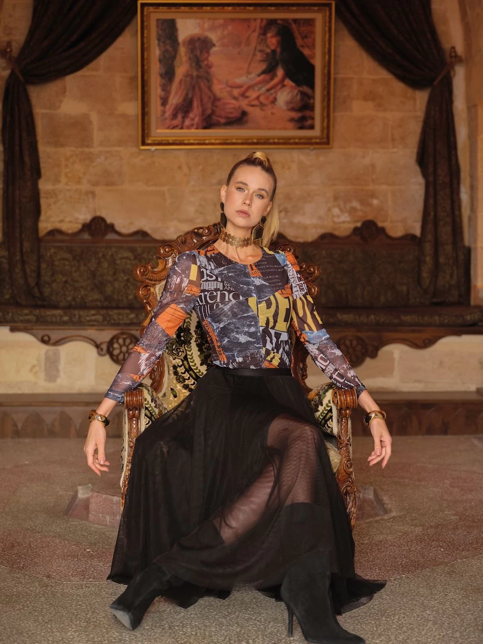 Dolcezza Long Tulle Skirt "Forever Black And White" (74134) 5 Dolcezza Long Tulle Skirt "Forever Black And White" (74134) - Image 3