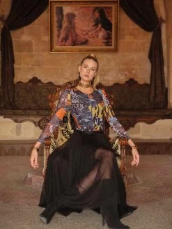 Dolcezza Top "Newspaper" (74663) 10 Dolcezza Top "Newspaper" (74663) -Fashion Clothing Line Store 74663 74134