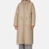 Ilse Jacobsen Padded Coat Aerial01 (Cobblestone) 2 Ilse Jacobsen Padded Coat Aerial01 (Cobblestone) -Fashion Clothing Line Store AERIAL01 Ilse Jacobsen Long Padded Coat in Cobblestone Beige