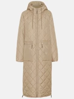 Ilse Jacobsen Padded Coat Aerial01 (Cobblestone) 9 Ilse Jacobsen Padded Coat Aerial01 (Cobblestone) -Fashion Clothing Line Store AERIAL01 Ilse Jacobsen Long Padded Fall Winter Coat in Cobblestone