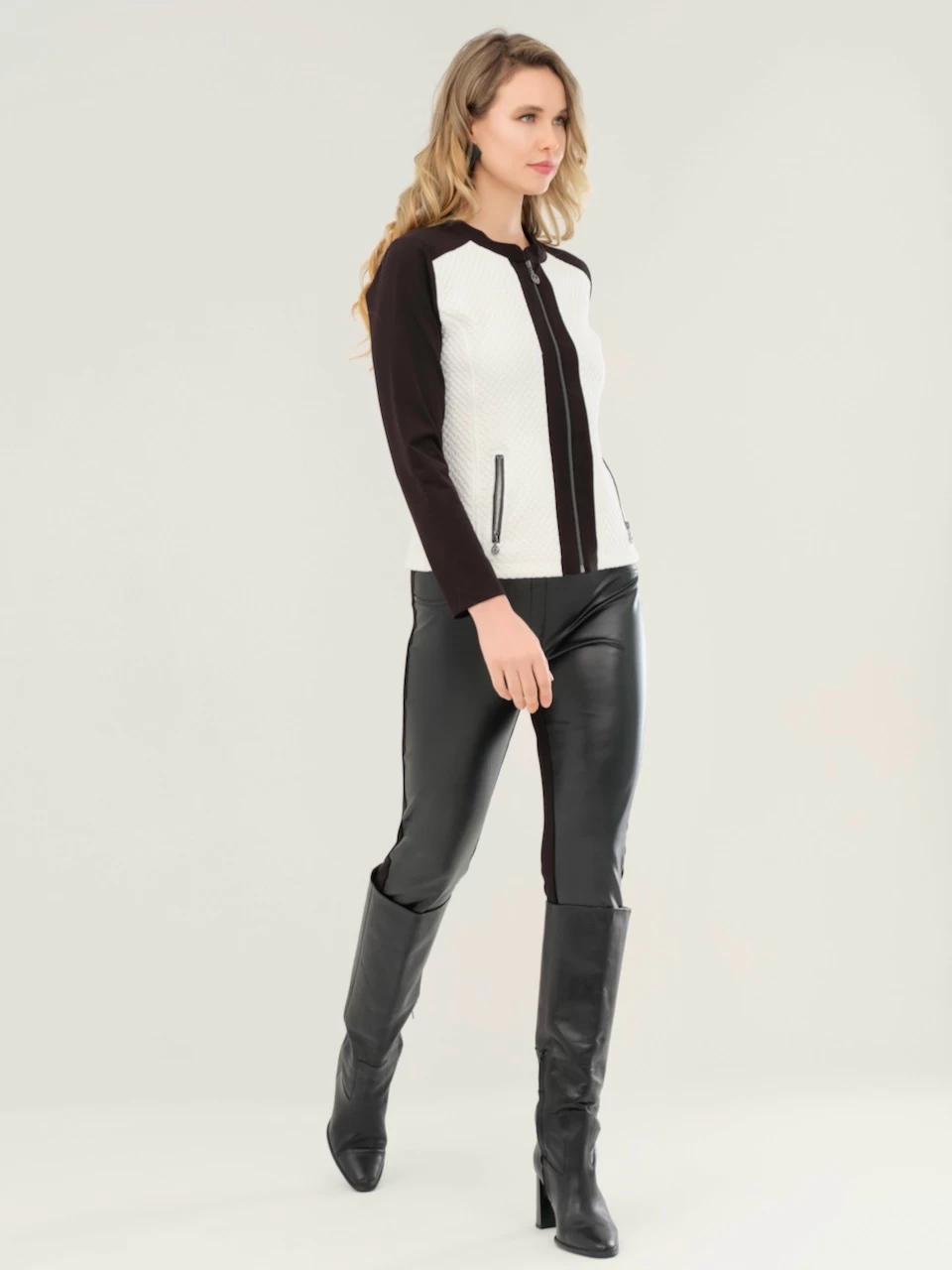Dolcezza Leather Knit Pants 73115 6 Dolcezza Leather Knit Pants 73115 - Image 4