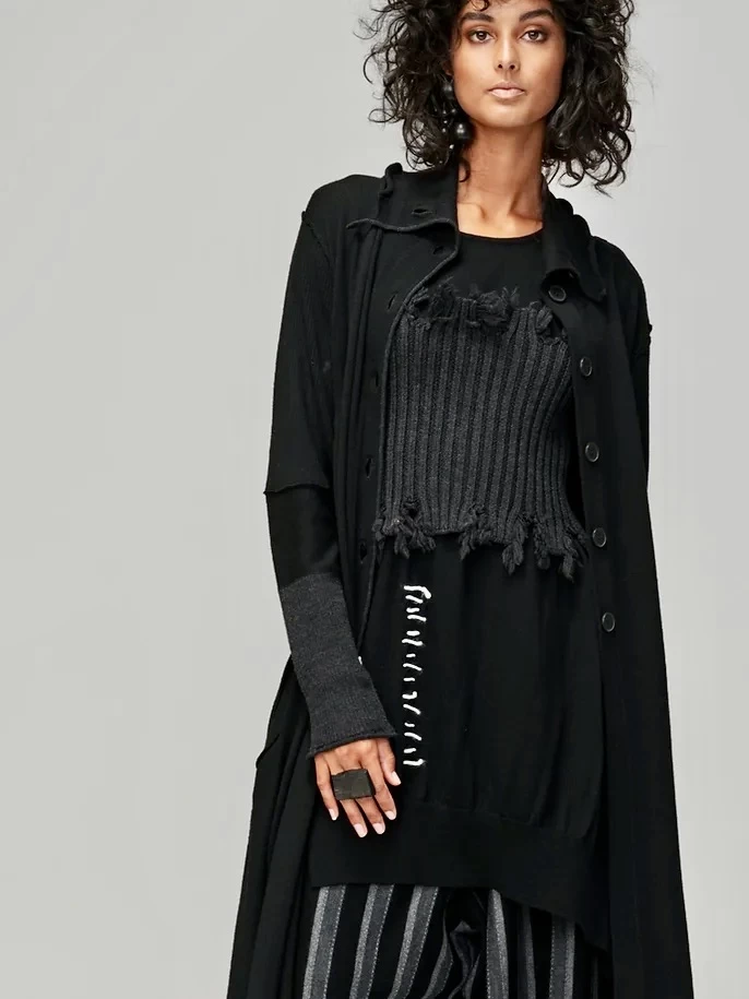 Banana Blue Merino Wool "Fray Collar" (210462) 3 Banana Blue Merino Wool "Fray Collar" (210462)