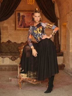 Dolcezza Long Tulle Skirt "Forever Black And White" (74134)