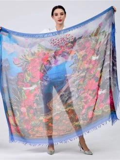 Love's Pure Light Silk Shawl "Enter Your Promised Land" (D-212) 7 Love's Pure Light Silk Shawl "Enter Your Promised Land" (D-212) -Fashion Clothing Line Store D 212