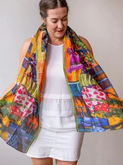 Love's Pure Light Silk - Linen Scarf "Proverbs" (D-406SL)