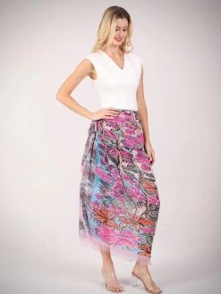 Love's Pure Light Silk Shawl "Emerge Forth Butterfly Army" (D-407) 9 Love's Pure Light Silk Shawl "Emerge Forth Butterfly Army" (D-407) -Fashion Clothing Line Store D 407 Love Pure Light Large Scarf Coverup SilK Modal