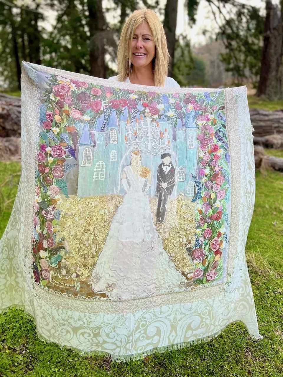 Love's Pure Light Silk Shawl "The Radiant Bride" (D-444) 3 Love's Pure Light Silk Shawl "The Radiant Bride" (D-444)