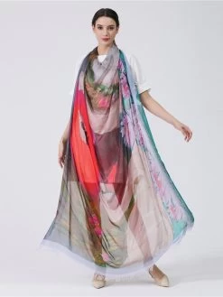 Love's Pure Light Silk Shawl "Everlasting Love Swan" (D-126) 8 Love's Pure Light Silk Shawl "Everlasting Love Swan" (D-126) -Fashion Clothing Line Store D82 1