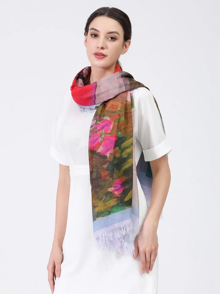 Love's Pure Light Silk Shawl "Everlasting Love Swan" (D-126) 7 Love's Pure Light Silk Shawl "Everlasting Love Swan" (D-126) - Image 5