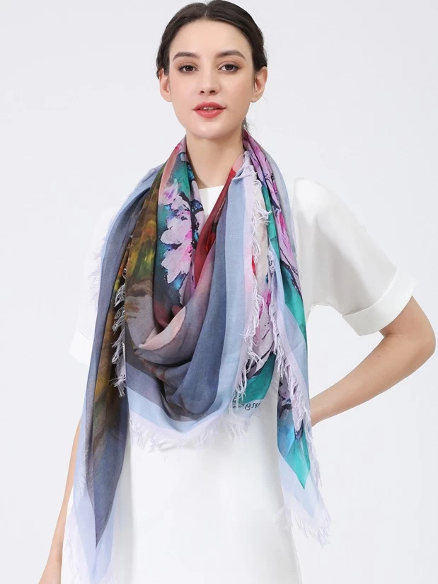 Love's Pure Light Silk Shawl "Everlasting Love Swan" (D-126) 3 Love's Pure Light Silk Shawl "Everlasting Love Swan" (D-126)
