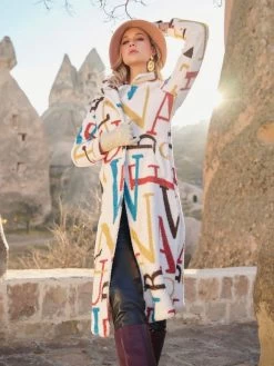 Dolcezza Sherpa Long Coat "Alphabet" (73880) 11 Dolcezza Sherpa Long Coat "Alphabet" (73880) -Fashion Clothing Line Store Dolcezza Sherpa Long Coat 73880
