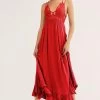 Free People "Adella" Maxi Slip Dress (2 Colours) 1 Free People "Adella" Maxi Slip Dress (2 Colours) -Fashion Clothing Line Store Free People Adella Maxi Dress Red