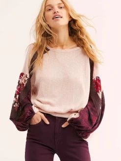 Free People "Casual Clash Top" (Rose)