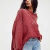 Free People "Come Again Tee" (2 Colours) 2 Free People "Come Again Tee" (2 Colours) -Fashion Clothing Line Store Free People Cme Again Tee Sanguine Red