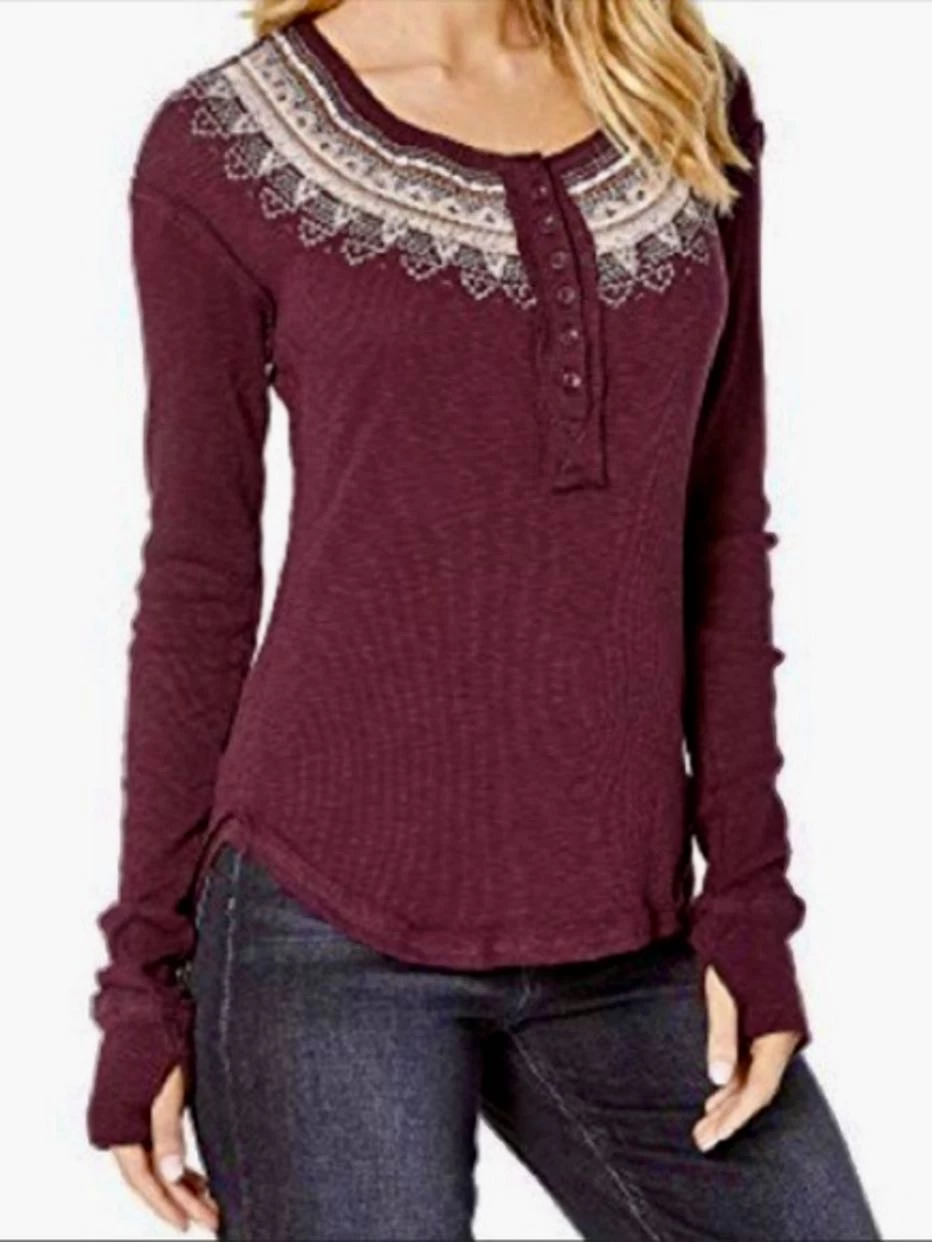 Free People "Fairisle Thermal Top" 3 Free People "Fairisle Thermal Top"