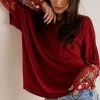 Free People "Gardener Tee" (3 Colours) 1 Free People "Gardener Tee" (3 Colours) -Fashion Clothing Line Store Free People Gardener Tee Empress Rock Embroidered Mesh Sleeves