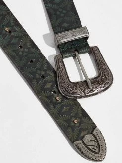 Free People "Outlaw Embossed Leather Belt" (2 Colours) 10 Free People "Outlaw Embossed Leather Belt" (2 Colours) -Fashion Clothing Line Store Free People Leather Belt Outlaw Embossed Jade