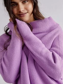 Free People "Ottoman Slouchy Tunic" (Glowing Grape) 9 Free People "Ottoman Slouchy Tunic" (Glowing Grape) -Fashion Clothing Line Store Free People Ottoman Slouchy Sweater Tunic Glowing Grape 1