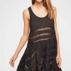 Free People "Voile And Lace Trapeze Slip" (2 Colours) 2 Free People "Voile And Lace Trapeze Slip" (2 Colours) -Fashion Clothing Line Store Free People Voile and Lace Trapeze Slip Black