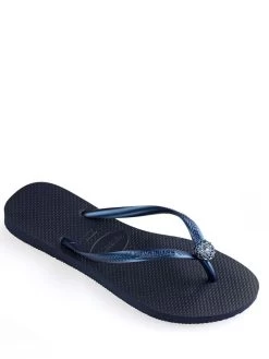 Havaianas Flip Flops "Slim Crystal Poem" (2 Colours) -Fashion Clothing Line Store Havaianas Flip Flop Sandals Slim Crystal Poem Navy 2