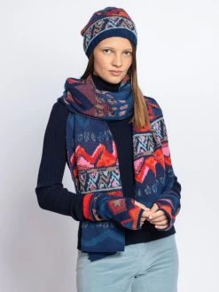 IVKO Wrist Warmers Artistic Pattern 222685 (2 Colours) 11 IVKO Wrist Warmers Artistic Pattern 222685 (2 Colours) -Fashion Clothing Line Store IVKO Winter Outfit Scarf Cap Wrist Warmers Artistic Pattern Marine 222680.039