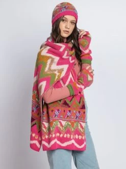 IVKO Wrist Warmers Artistic Pattern 222685 (2 Colours) 12 IVKO Wrist Warmers Artistic Pattern 222685 (2 Colours) -Fashion Clothing Line Store IVKO Winter Outfit Scarf Cap Wrist Warmers Artistic Pattern Violet 222680.074