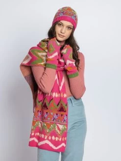 IVKO Winter Cap Artistic Pattern 222684 (2 Colours) 12 IVKO Winter Cap Artistic Pattern 222684 (2 Colours) -Fashion Clothing Line Store IVKO Winter Outfit Scarf Cap Wrist Warmers Artistic Pattern Violet Pink 222684.074 1