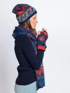 IVKO Winter Cap Artistic Pattern 222684 (2 Colours) 11 IVKO Winter Cap Artistic Pattern 222684 (2 Colours) -Fashion Clothing Line Store IVKO Winter Outfit Scarf Wrist Warmers Artistic Pattern Navy 222680.039