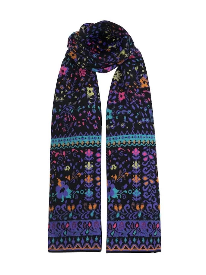 IVKO Wool Knitted Scarf Floral Pattern 232580 3 IVKO Wool Knitted Scarf Floral Pattern 232580