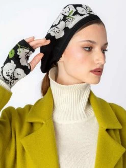 IVKO Wrist Warmers Orchid Motive 232589 (2 Colours) 12 IVKO Wrist Warmers Orchid Motive 232589 (2 Colours) -Fashion Clothing Line Store IVKO Woman AutumnWinter 2023 019 232588.019 1