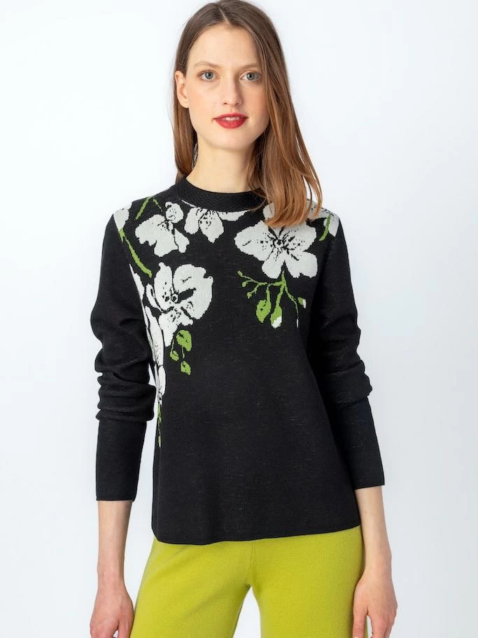 IVKO Jacquard Pullover Orchid Motive 232634 (2 Colours) 3 IVKO Jacquard Pullover Orchid Motive 232634 (2 Colours)