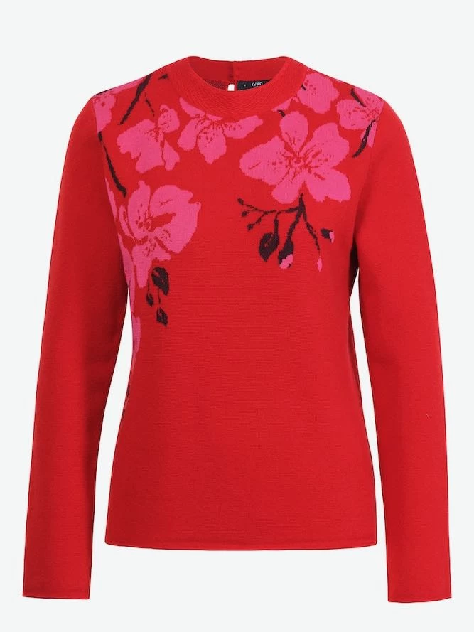 IVKO Jacquard Pullover Orchid Motive 232634 (2 Colours) 4 IVKO Jacquard Pullover Orchid Motive 232634 (2 Colours) - Image 2