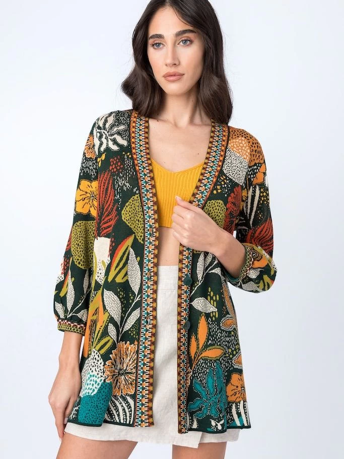 IVKO Jacquard Long Cardigan 231720 (2 Colours) 4 IVKO Jacquard Long Cardigan 231720 (2 Colours) - Image 2