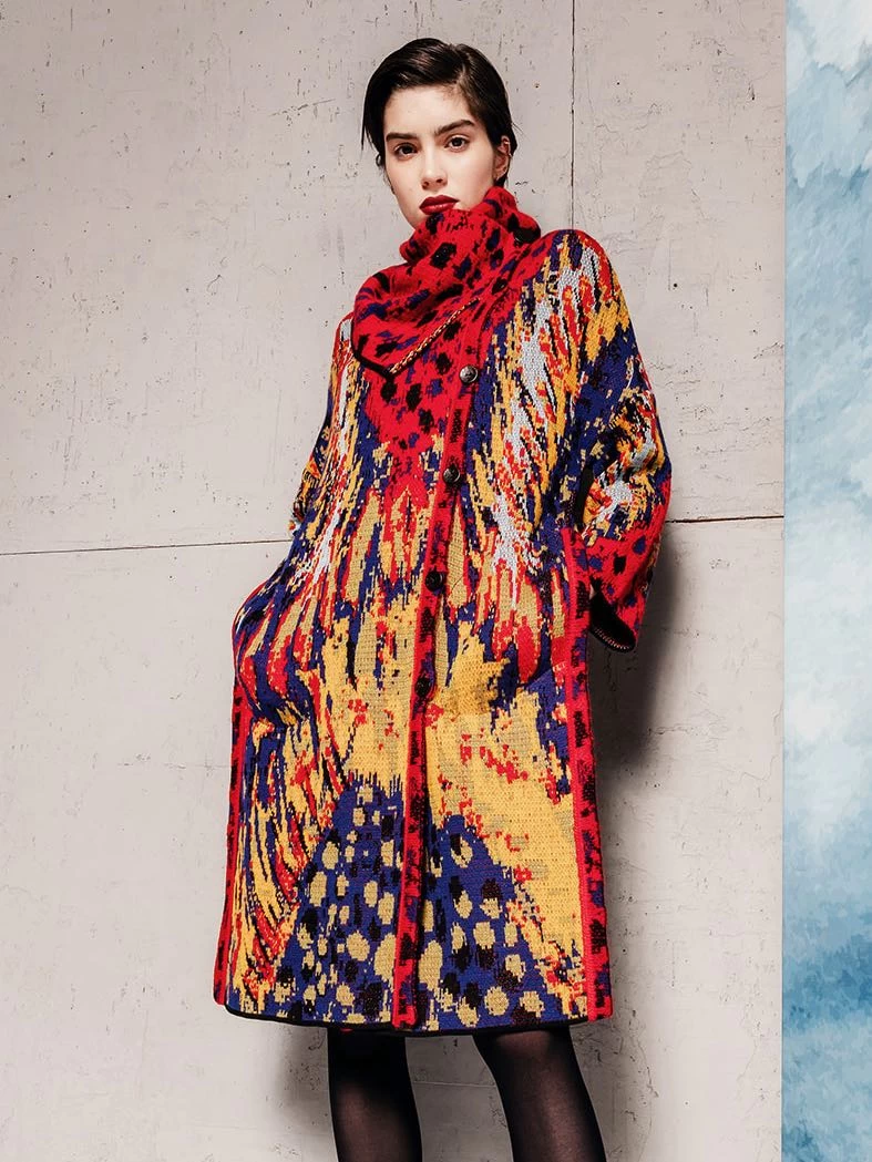 IVKO Long Jacquard Coat Brocade Pattern 222701 3 IVKO Long Jacquard Coat Brocade Pattern 222701