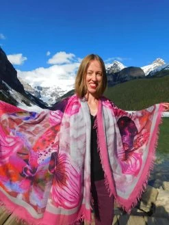 Love's Pure Light Silk Shawl "Slipper Orchid" (D-223) 13 Love's Pure Light Silk Shawl "Slipper Orchid" (D-223) -Fashion Clothing Line Store Loves Pure Light Luxury Silk Scarf Shawl Slipper Orchid