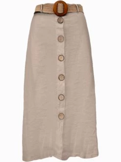 M Made In Italy Linen Skirt 18/998O 11 M Made In Italy Linen Skirt 18/998O -Fashion Clothing Line Store M Made in Italy Linen Skirt with Belt.001