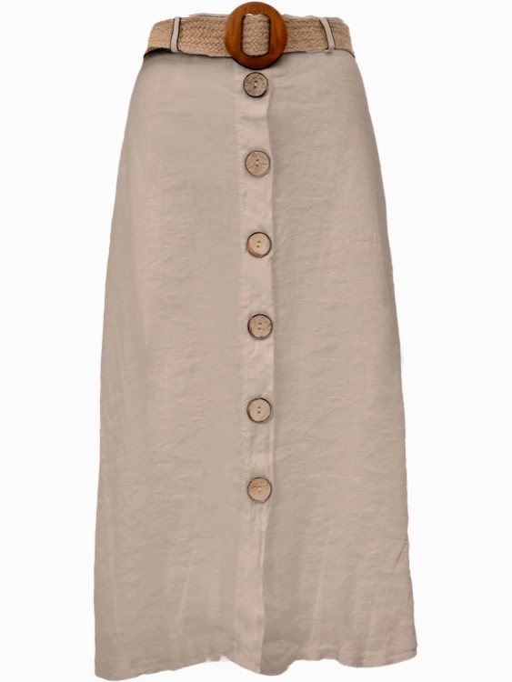 M Made In Italy Linen Skirt 18/998O 7 M Made In Italy Linen Skirt 18/998O - Image 5