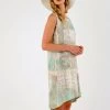 Dolcezza Linen Dress "Memories & Whispers Aqua" (23683) 1 Dolcezza Linen Dress "Memories & Whispers Aqua" (23683) -Fashion Clothing Line Store Mindy Sommers 23683 Dolcezza SP23 1