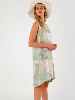 Dolcezza Linen Dress "Memories & Whispers Aqua" (23683)