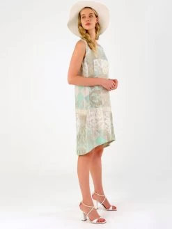 Dolcezza Linen Dress "Memories & Whispers Aqua" (23683) 12 Dolcezza Linen Dress "Memories & Whispers Aqua" (23683) -Fashion Clothing Line Store Mindy Sommers 23683 Dolcezza SP23